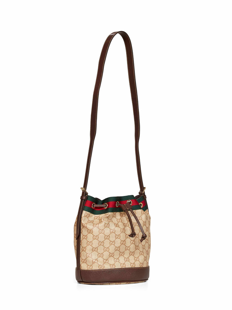 Gucci Venice Bucket Bag — Beige Cotton