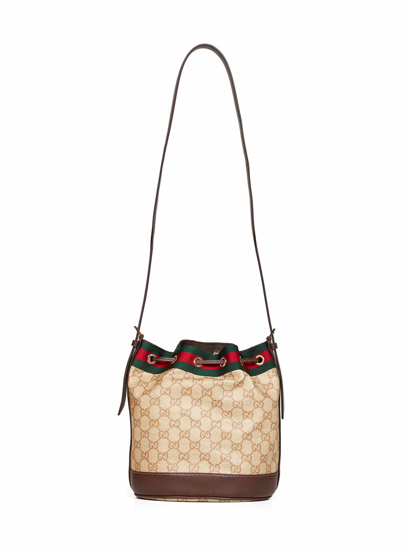Gucci Venice Bucket Bag — Beige Cotton