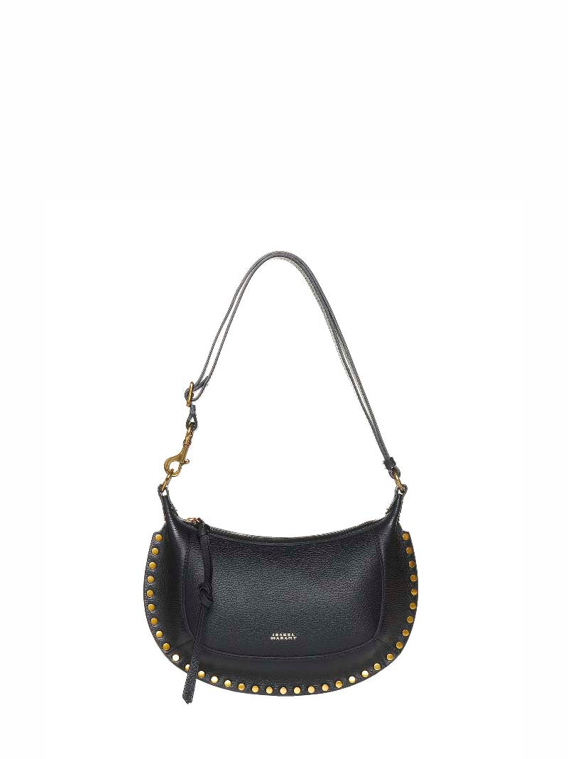 Isabel Marant Oskan Moon Shoulder Bag — Black Calf Leather