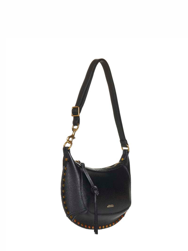 Isabel Marant Oskan Moon Shoulder Bag — Black Calf Leather