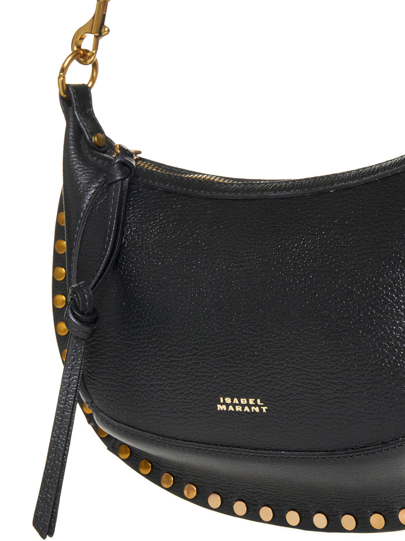 Isabel Marant Oskan Moon Shoulder Bag — Black Calf Leather