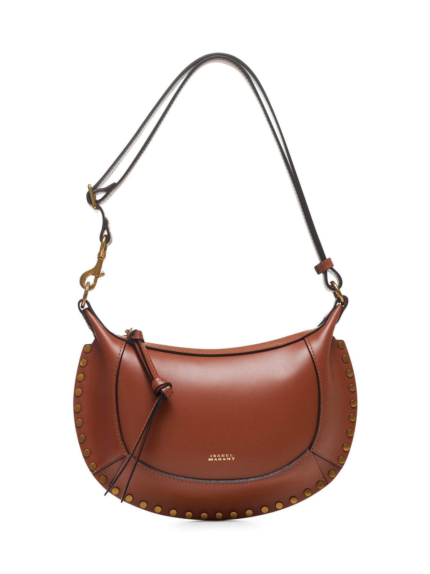Isabel Marant Oskan Moon Shoulder Bag — Brown Calf Leather