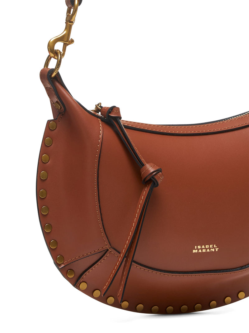 Isabel Marant Oskan Moon Shoulder Bag — Brown Calf Leather