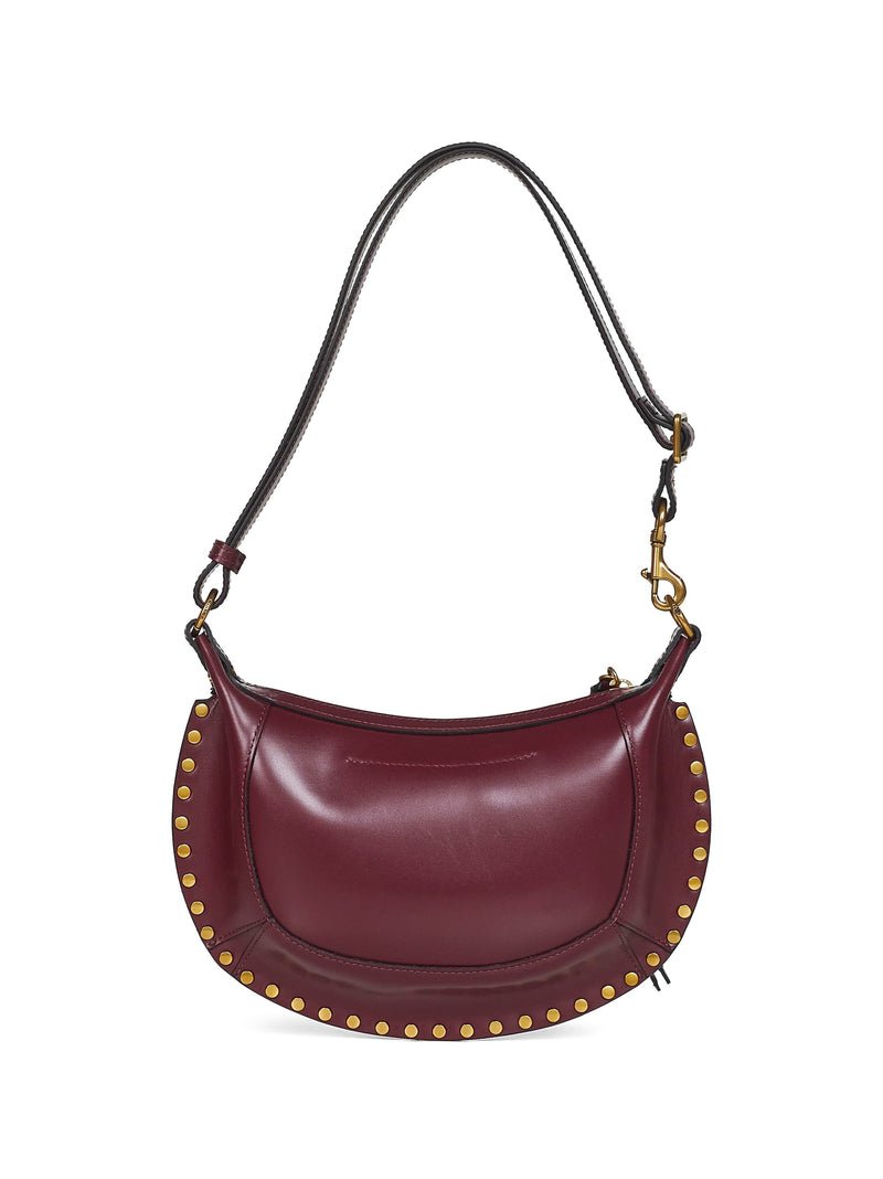 Isabel Marant Oskan Moon Shoulder Bag — Burgundy Calf Leather