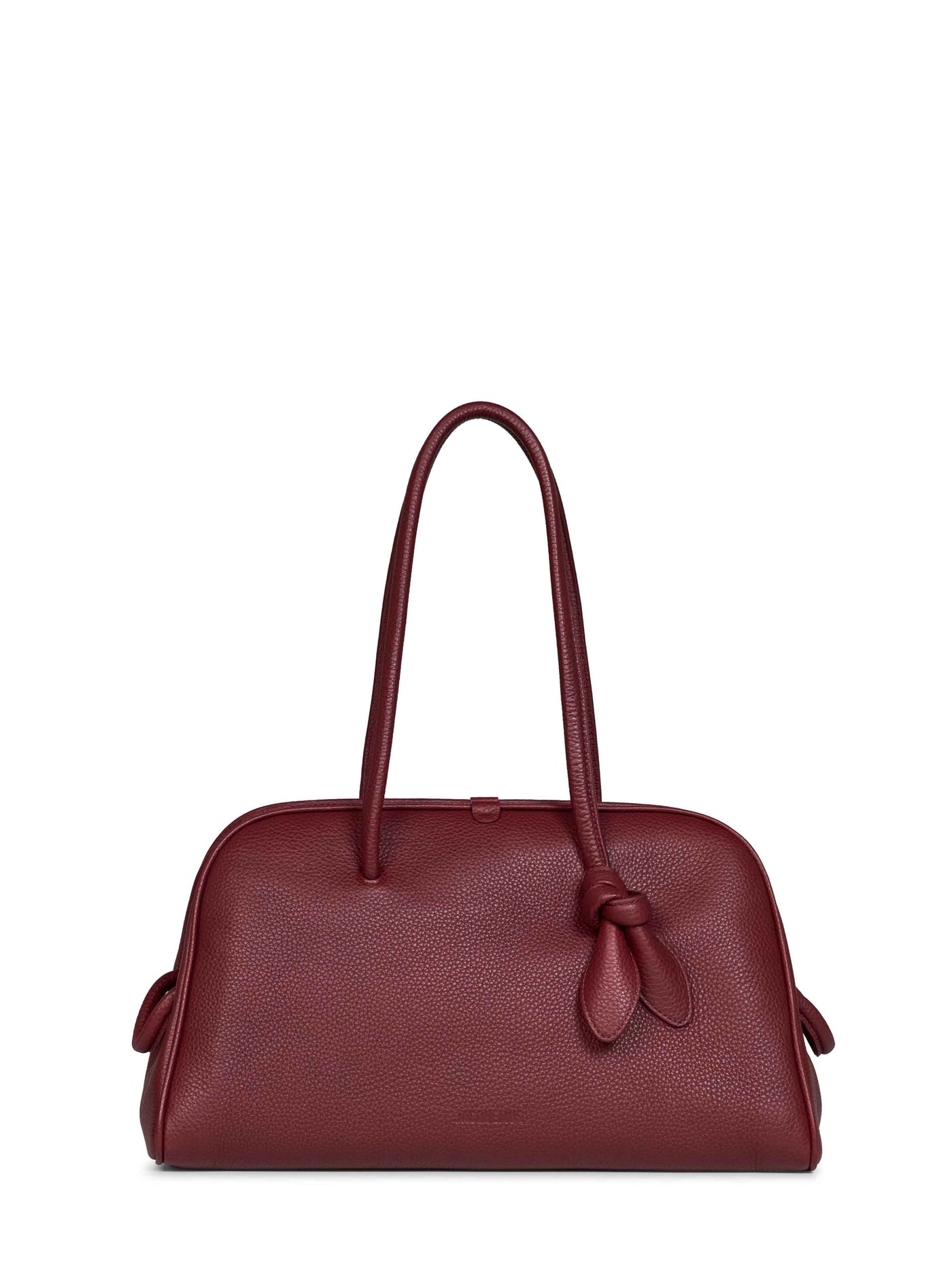 Jacquemus The Turismo Bowling Bag — Burgundy Calf Leather
