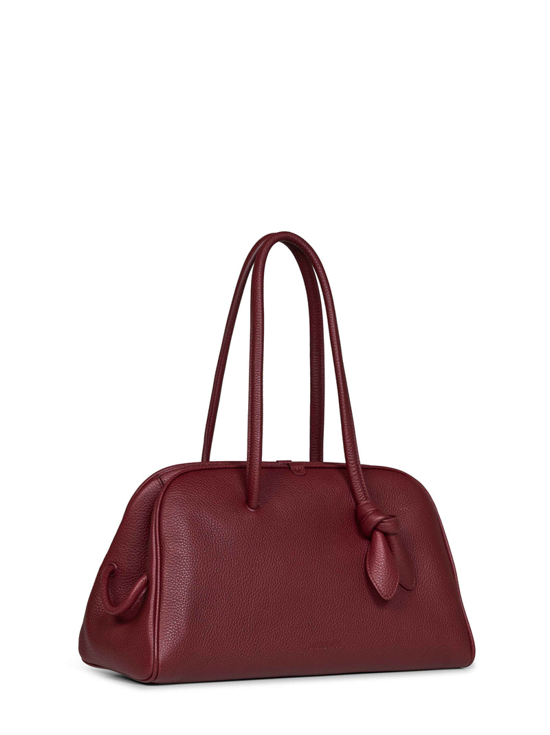 Jacquemus The Turismo Bowling Bag — Burgundy Calf Leather