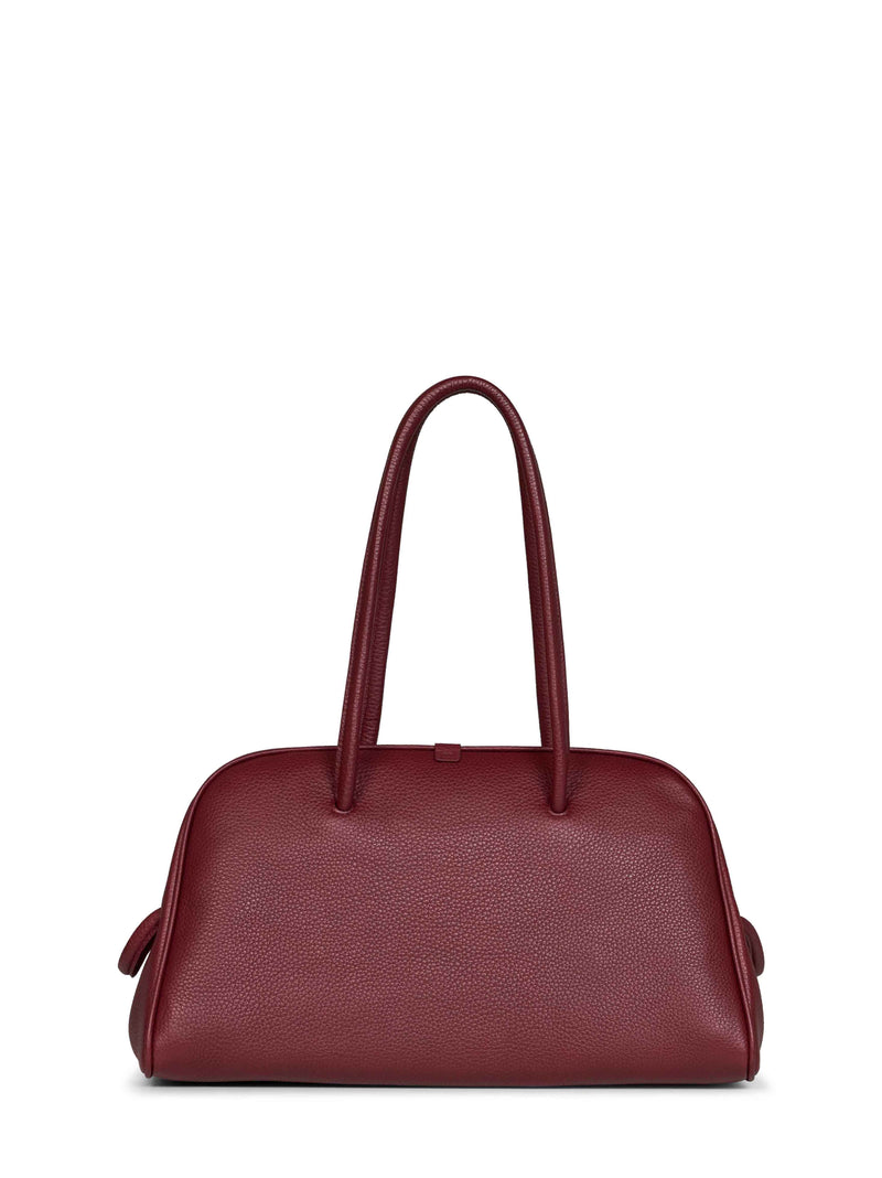Jacquemus The Turismo Bowling Bag — Burgundy Calf Leather