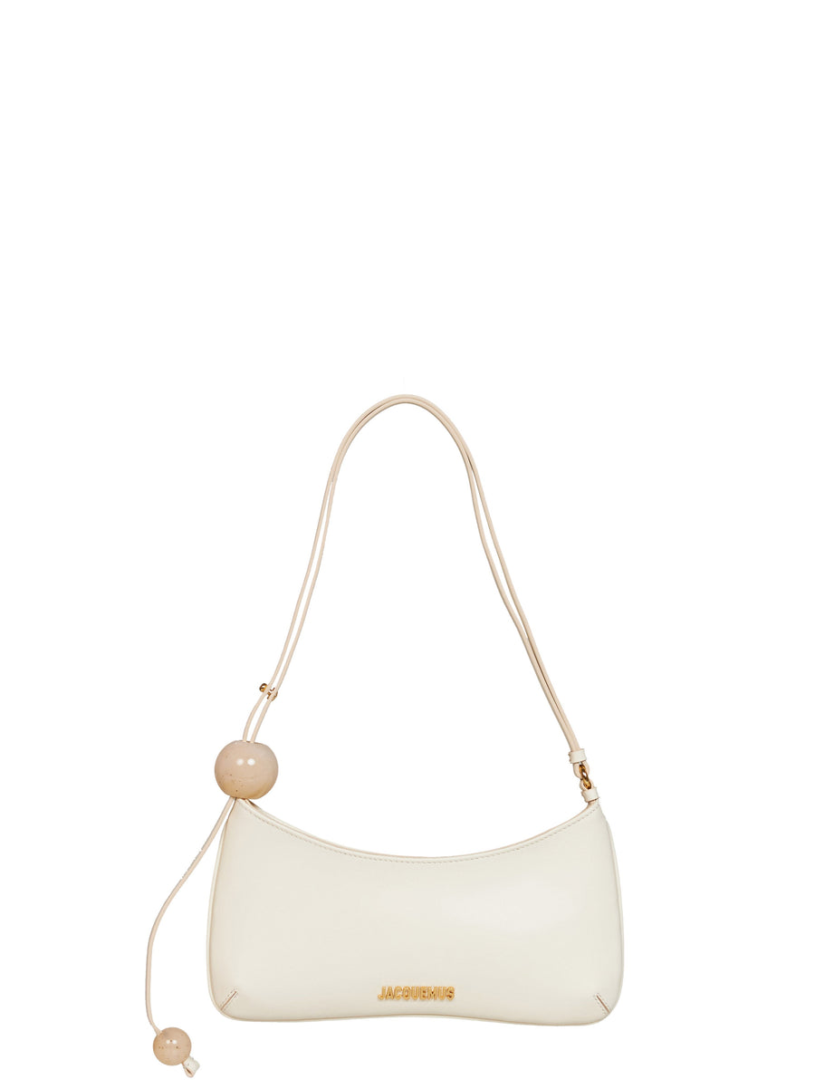 Jacquemus The Bisou Perle Shoulder Bag — Ivory Calf Leather