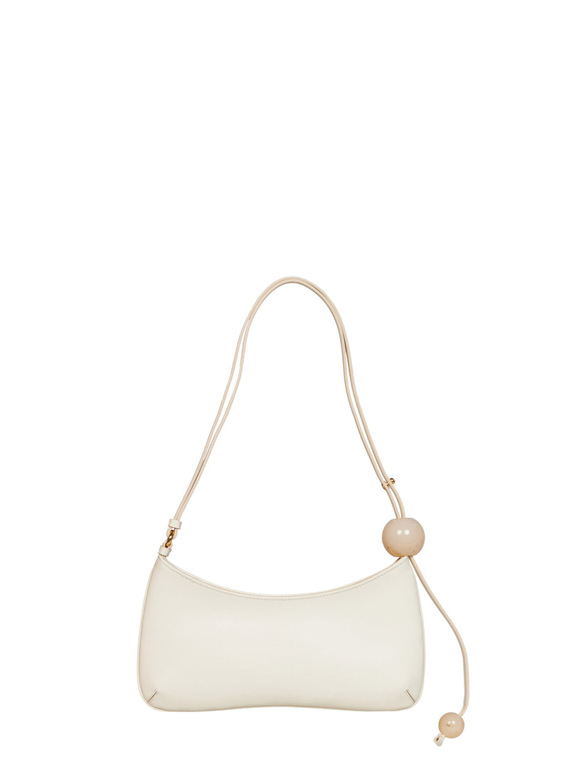 Jacquemus The Bisou Perle Shoulder Bag — Ivory Calf Leather