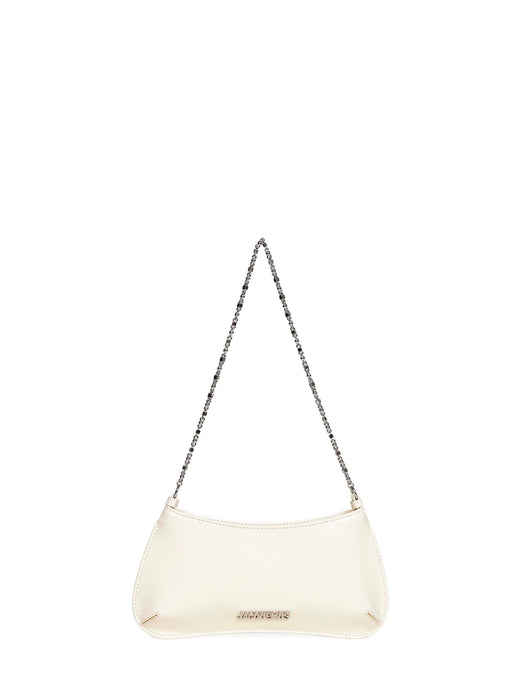 Jacquemus Bisou Chaîne Shoulder Bag — White Calf Leather