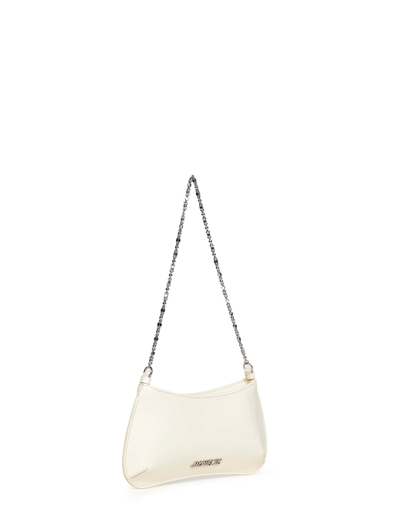 Jacquemus Bisou Chaîne Shoulder Bag — White Calf Leather