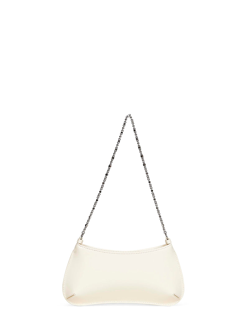 Jacquemus Bisou Chaîne Shoulder Bag — White Calf Leather
