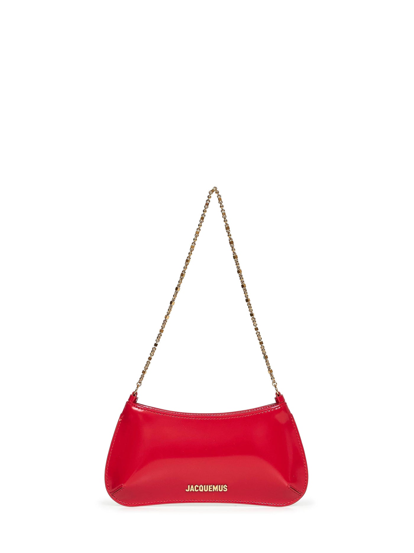Jacquemus Bisou Chaine Shoulder Bag — Red Calf Leather