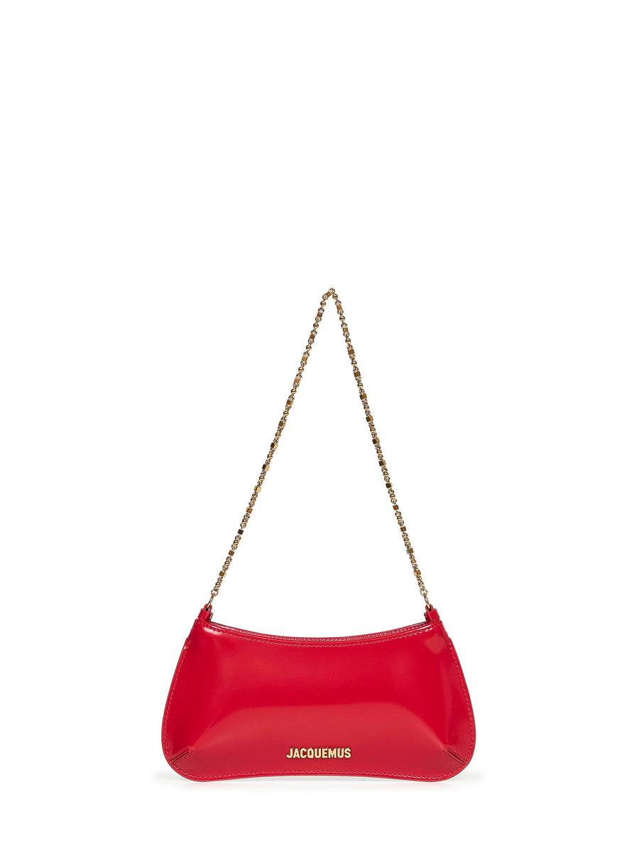 Jacquemus Bisou Chaine Shoulder Bag — Red Calf Leather