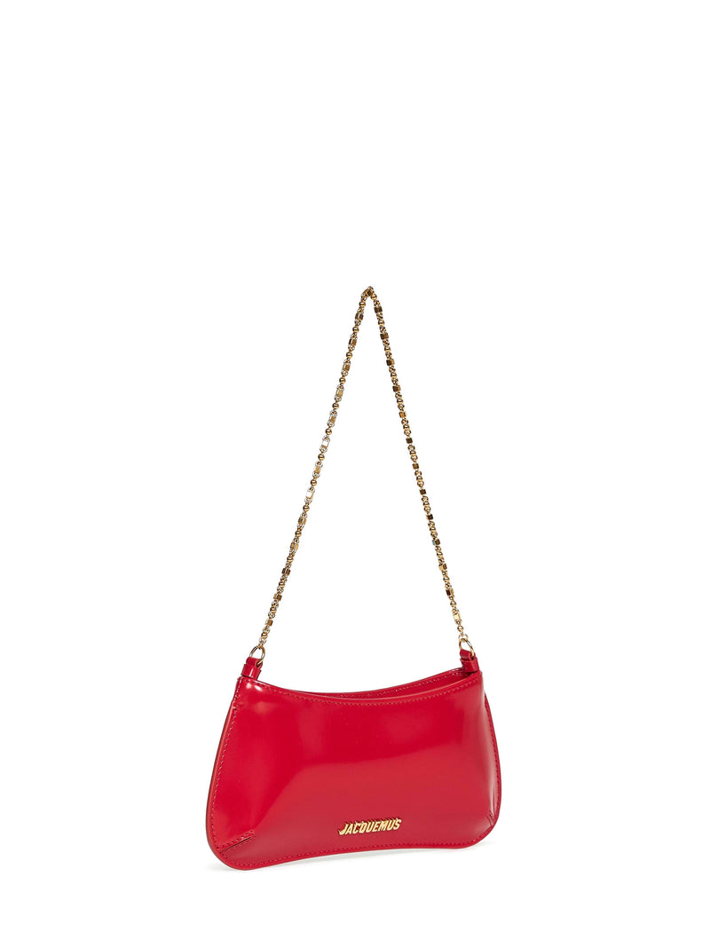 Jacquemus Bisou Chaine Shoulder Bag — Red Calf Leather