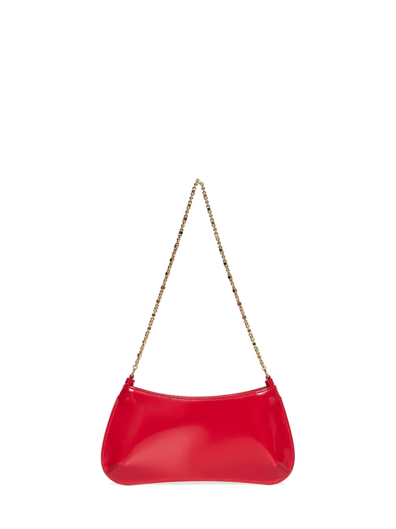 Jacquemus Bisou Chaine Shoulder Bag — Red Calf Leather
