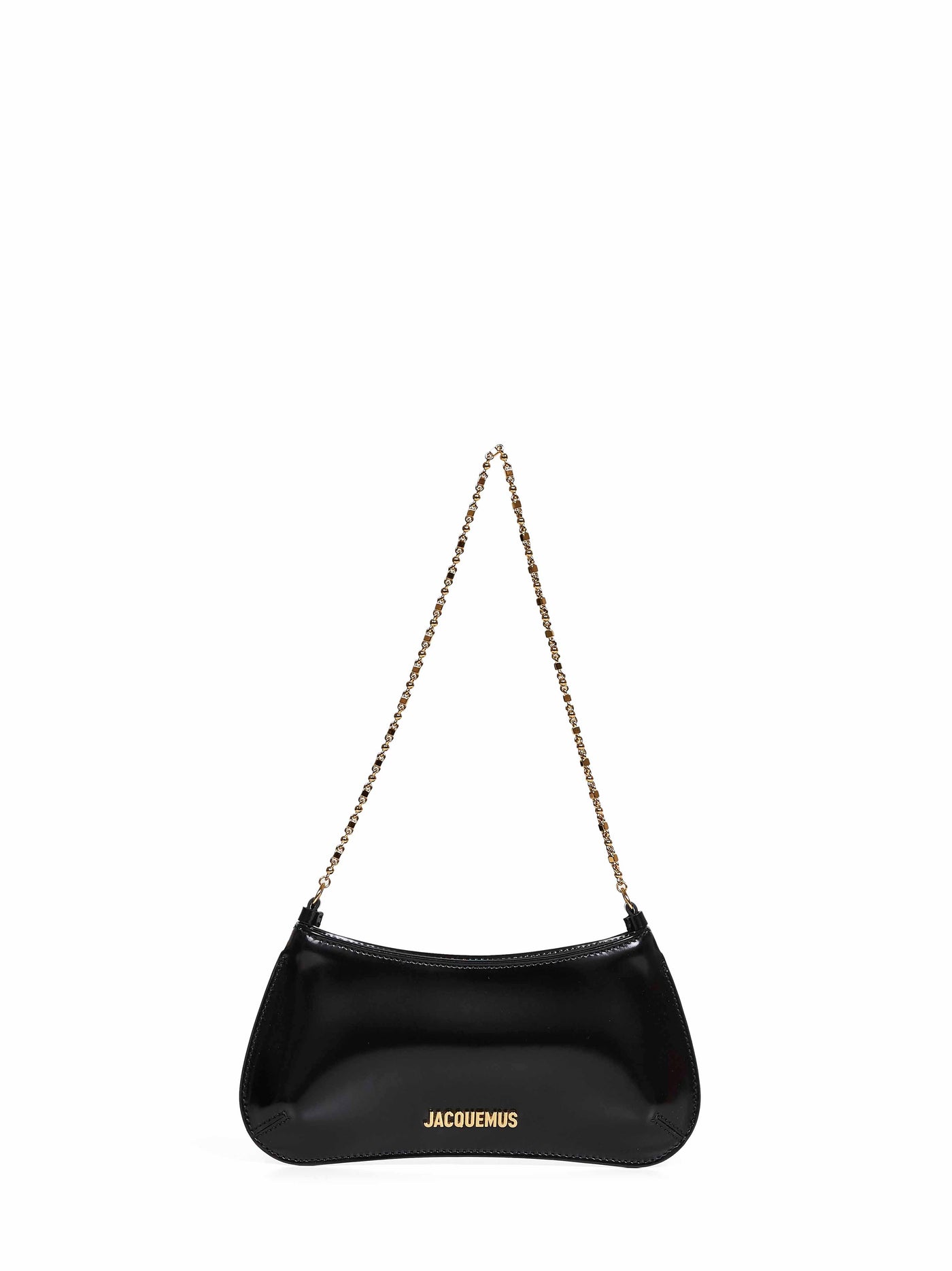 Jacquemus Small Bisou Chaine Shoulder Bag — Black Calf Leather