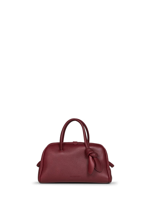 Jacquemus Turismo Top Handle Bag — Burgundy Calf Leather Hand