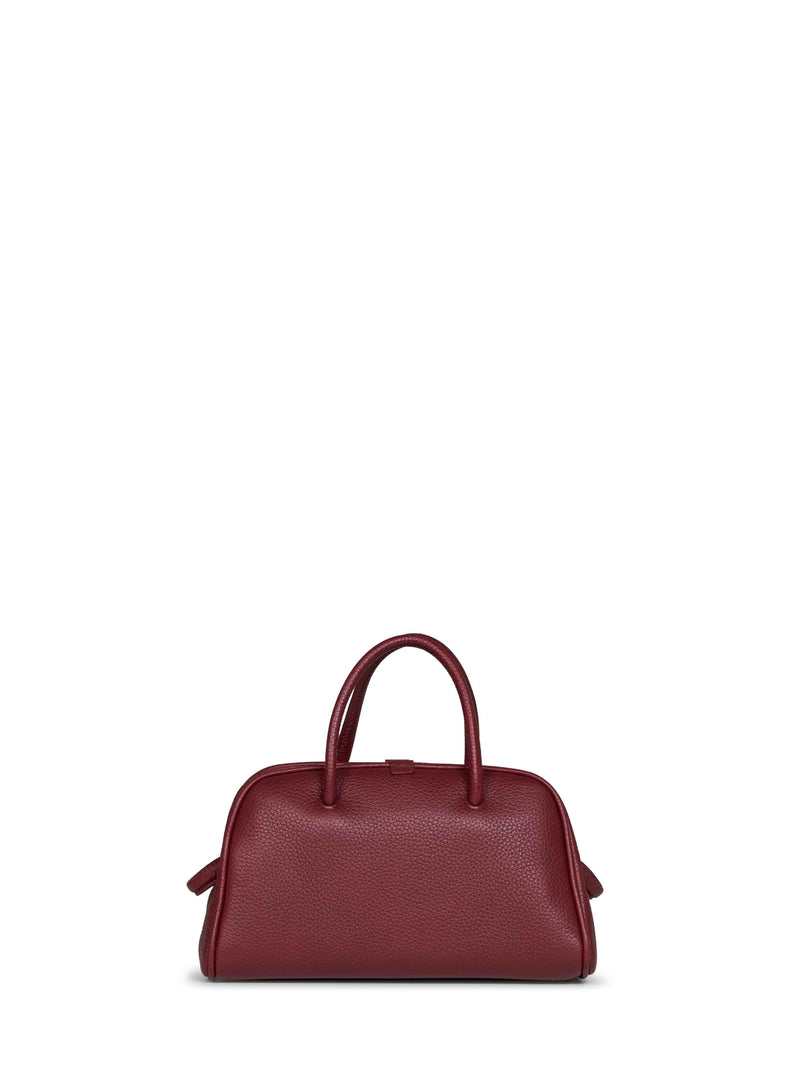 Jacquemus Turismo Top Handle Bag — Burgundy Calf Leather Hand