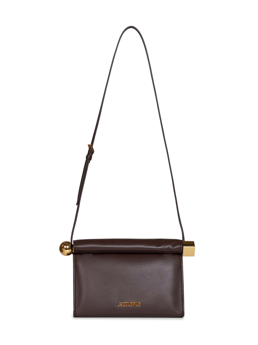 Jacquemus Rond Carré Clutch — Brown Lambskin