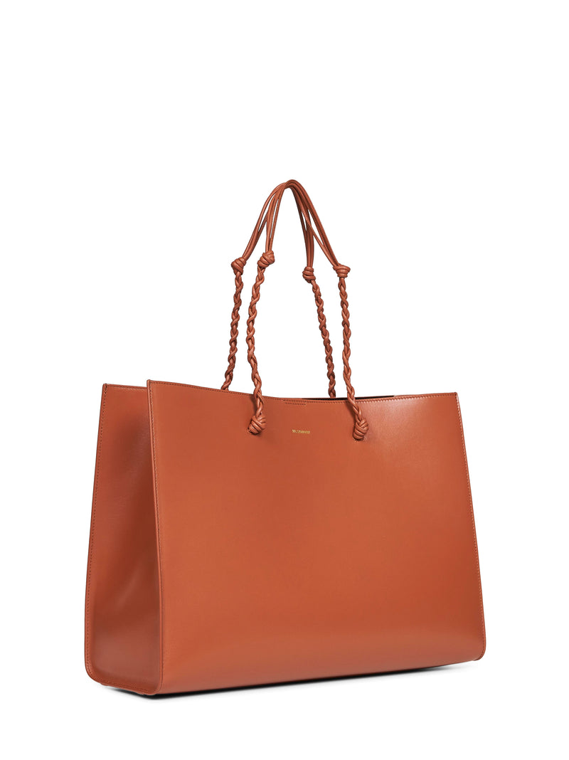 Jil Sander Tangle Tote Bag — Brown Calf Leather