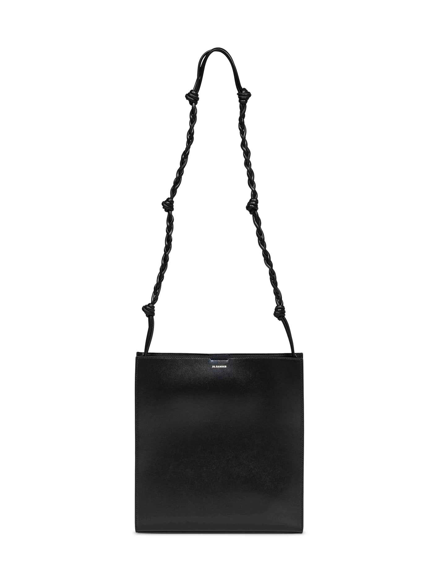 Jil Sander Hand-Knotted Strap Crossbody Bag — Black Polyamide