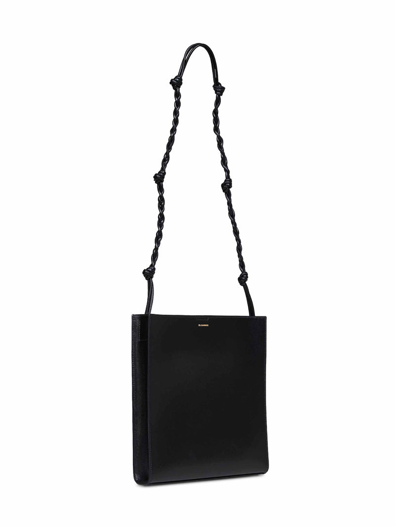 Jil Sander Hand-Knotted Strap Crossbody Bag — Black Polyamide