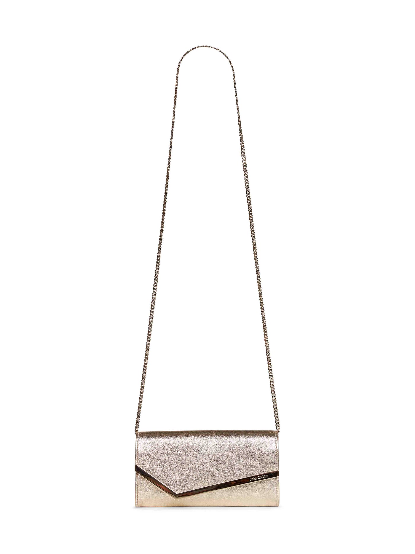 Jimmy Choo Metallic Foldover Clutch — Gold Cotton
