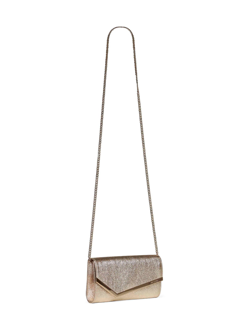 Jimmy Choo Metallic Foldover Clutch — Gold Cotton