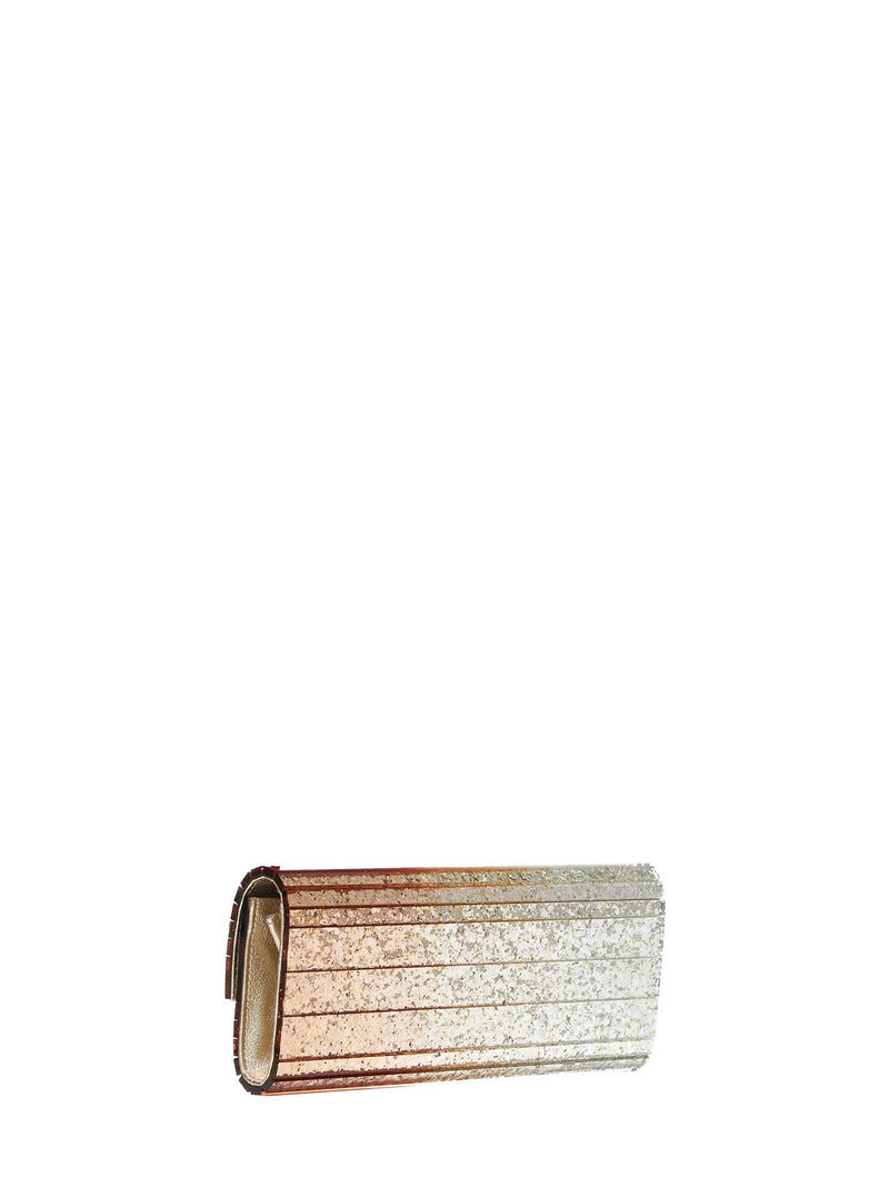 Jimmy Choo Sweetie Clutch — Silver Acrylic Fabric