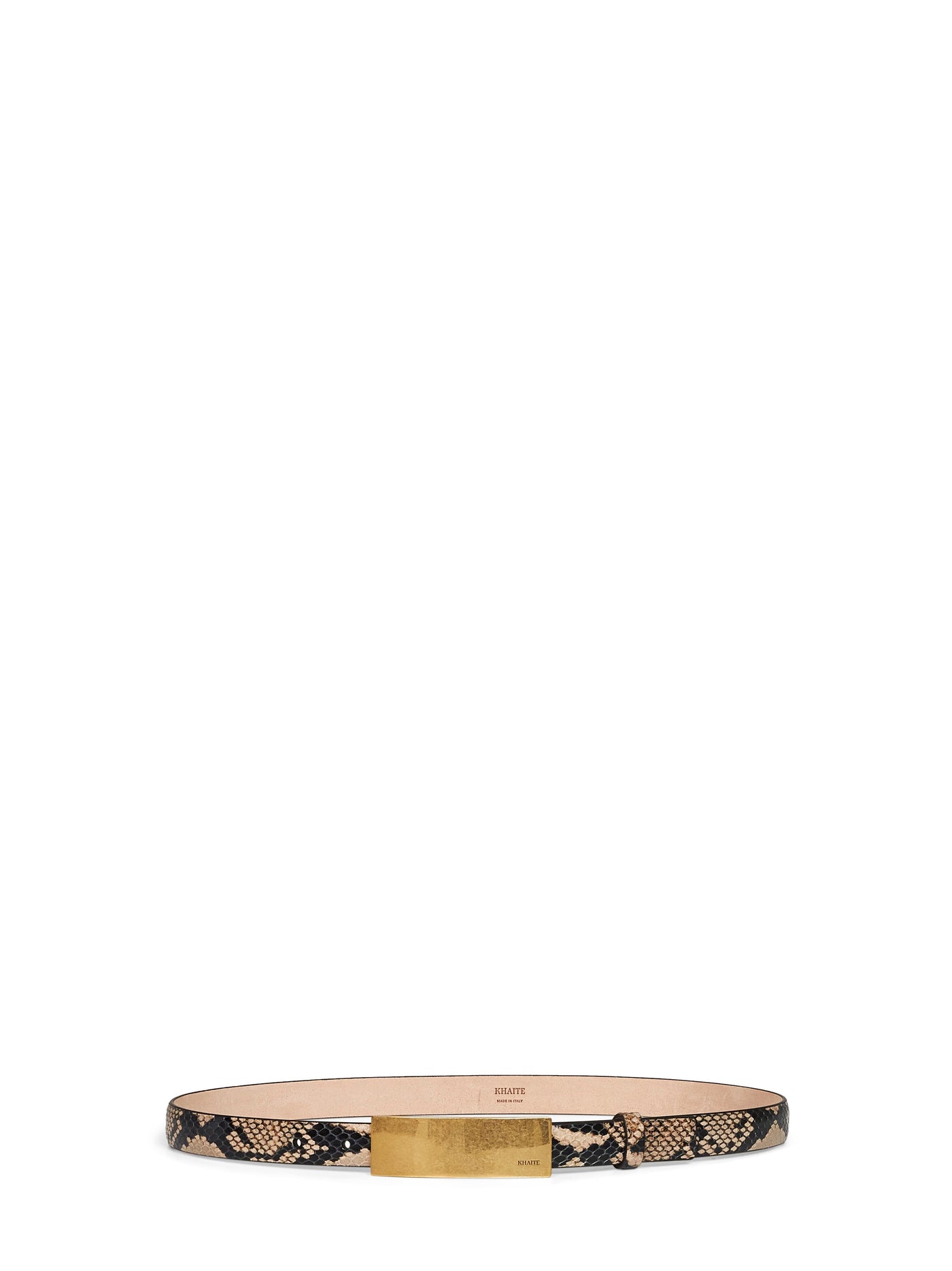 Khaite Python-Embossed Leather Belt — Multicolor Calfskin