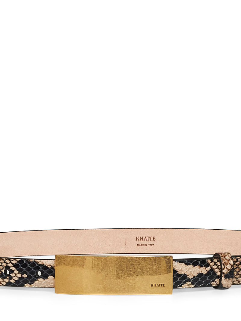 Khaite Python-Embossed Leather Belt — Multicolor Calfskin