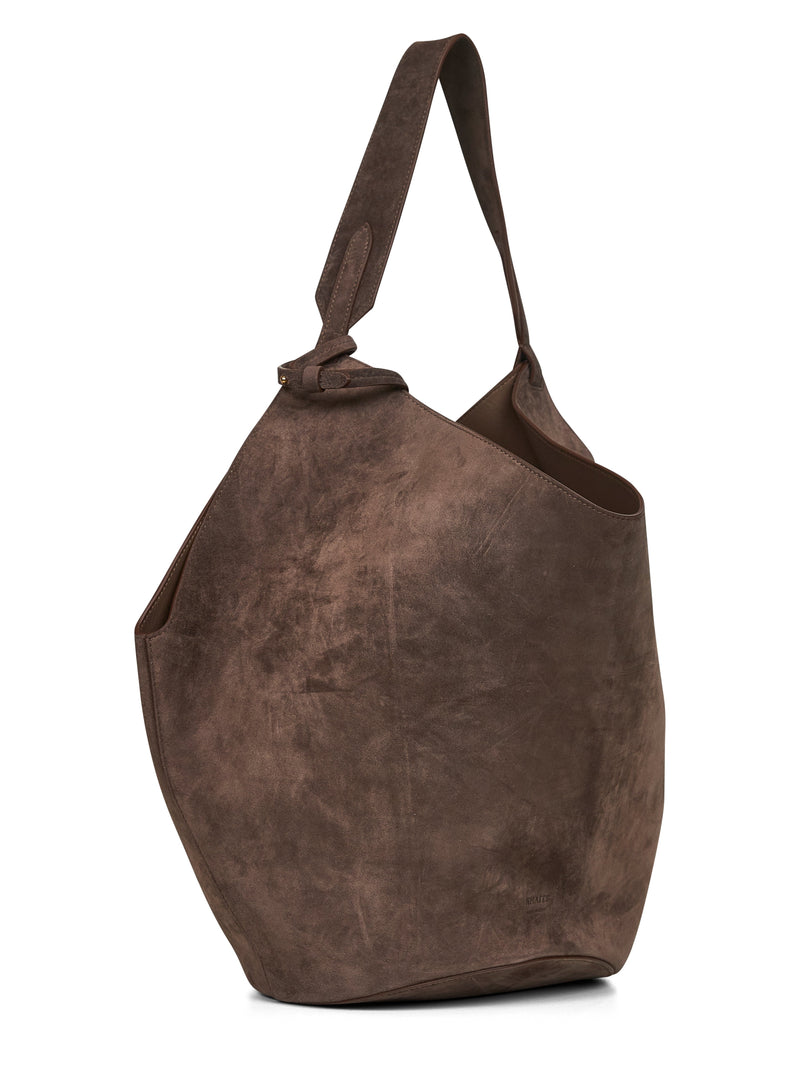 Khaite Lotus Tote Bag — Brown Calfskin