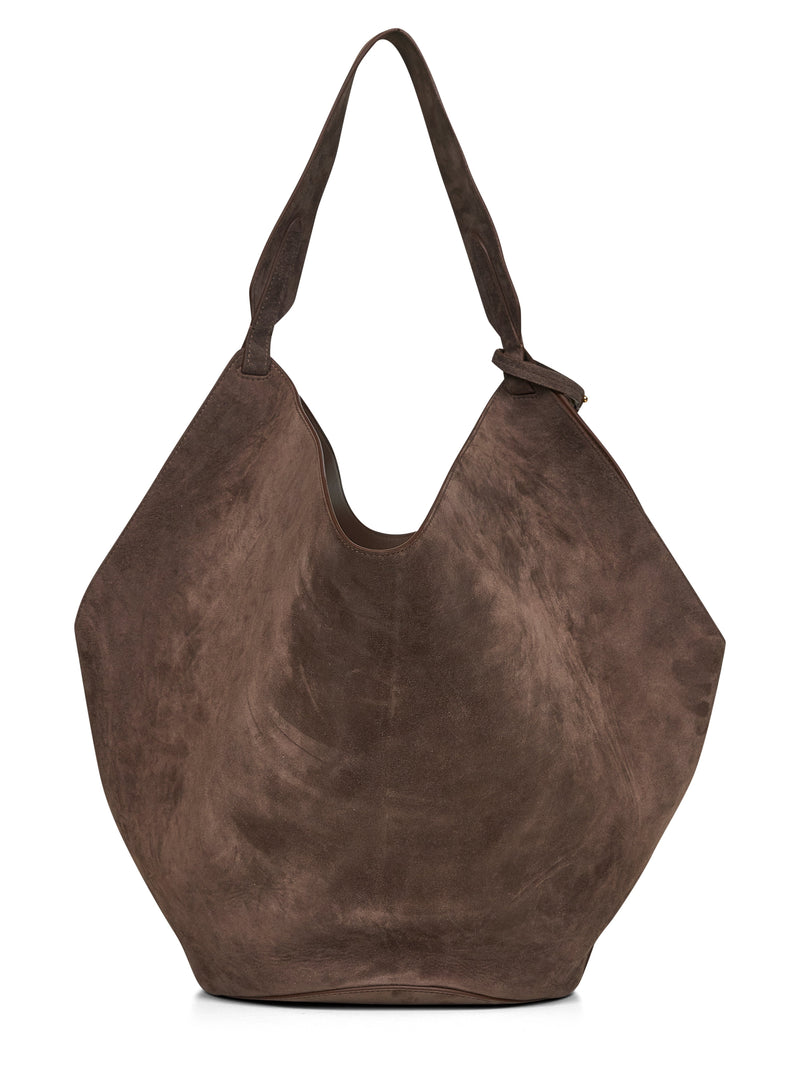 Khaite Lotus Tote Bag — Brown Calfskin