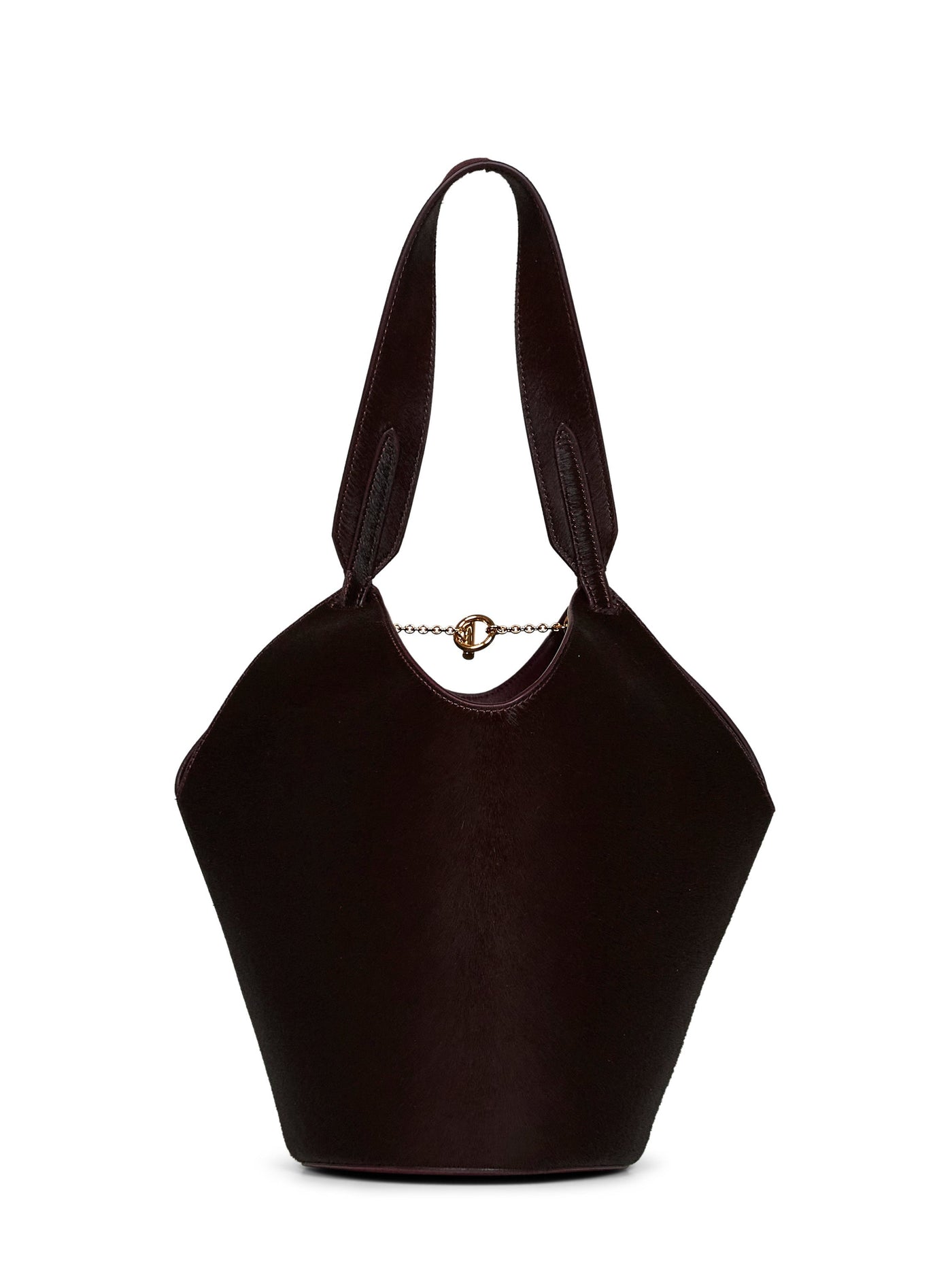 Khaite Shoulder Bag — Red Calf Suede; Leather