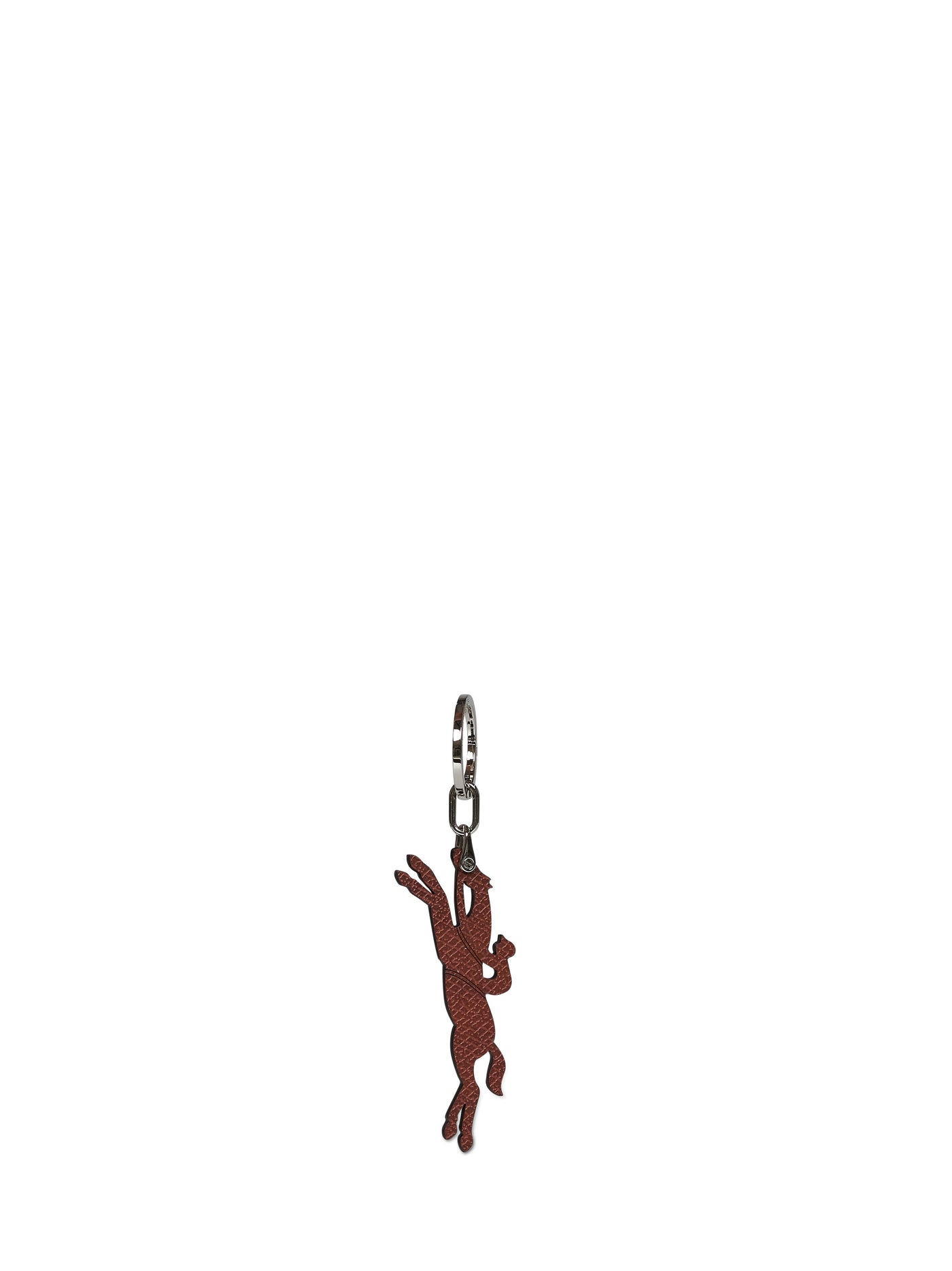 Longchamp Key Charm — Brown Calf Leather Keychains
