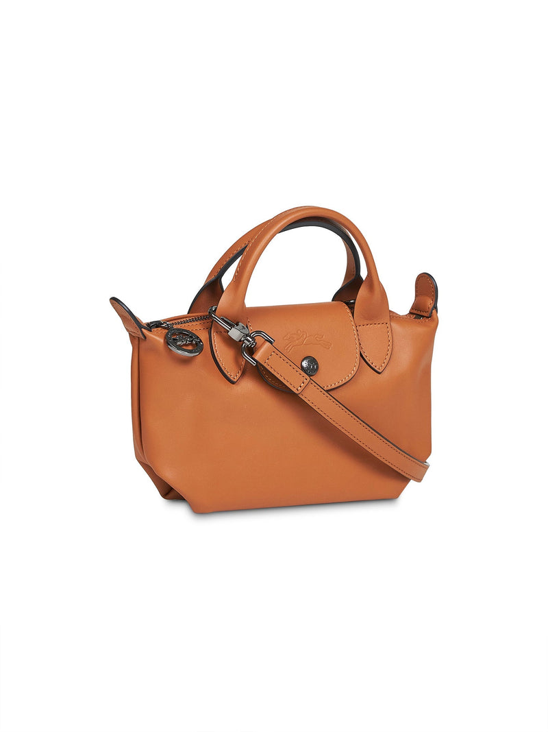 Longchamp Top Handle Bag — Brown Calf Leather