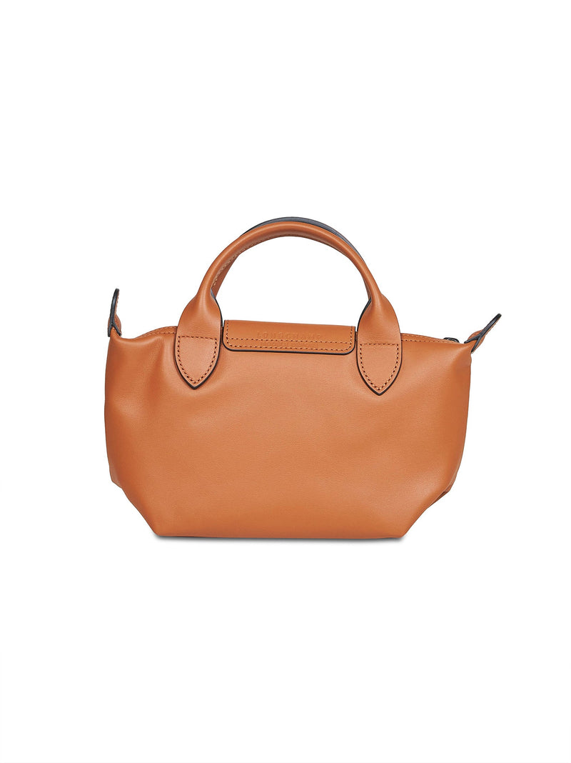 Longchamp Top Handle Bag — Brown Calf Leather