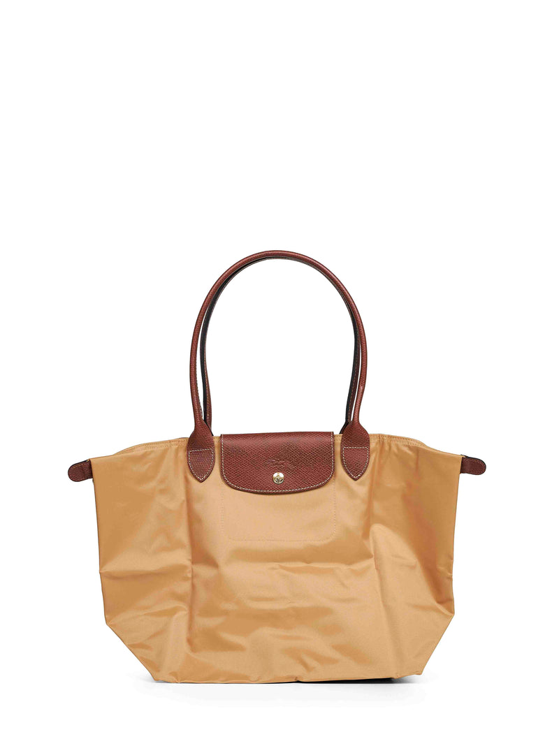 Longchamp Le Pliage Original L Shoulder Bag — Beige Polyamide