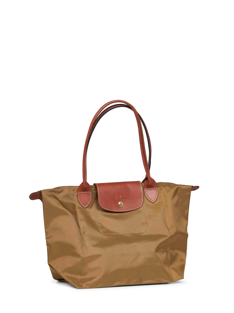 Longchamp Le Pliage Shoulder Bag — Beige Polyamide