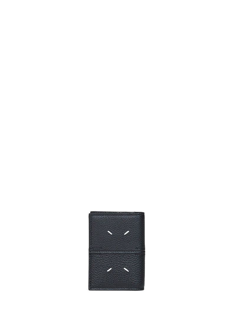 Maison Margiela Dress-Age Card Wallet — Black Calf Leather & Purses