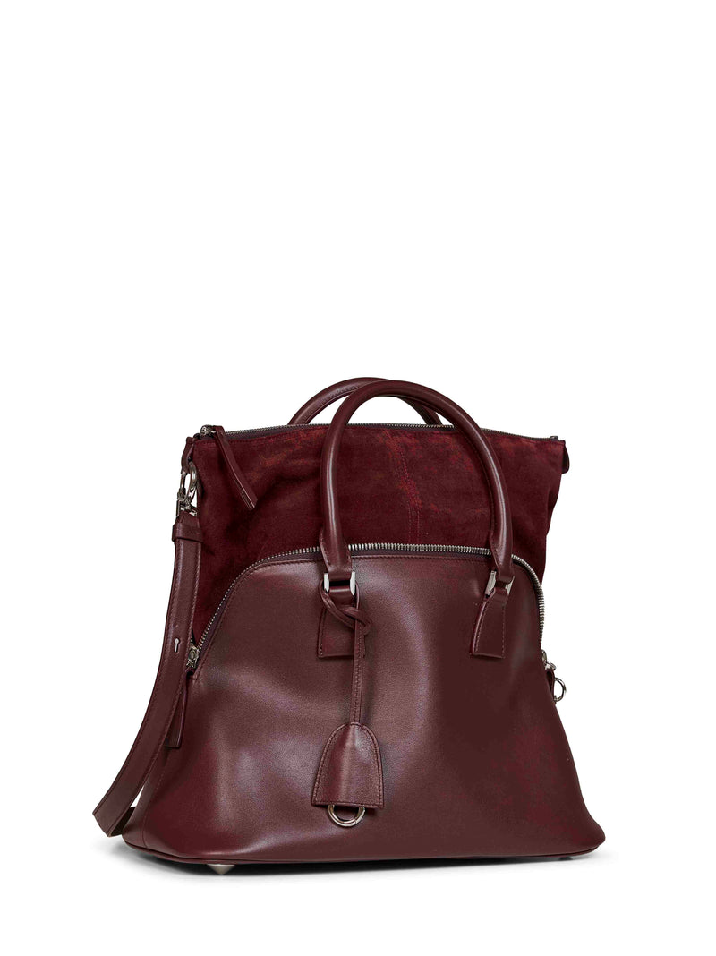 Maison Margiela 5ac Shoulder Bag — Burgundy Calf Leather