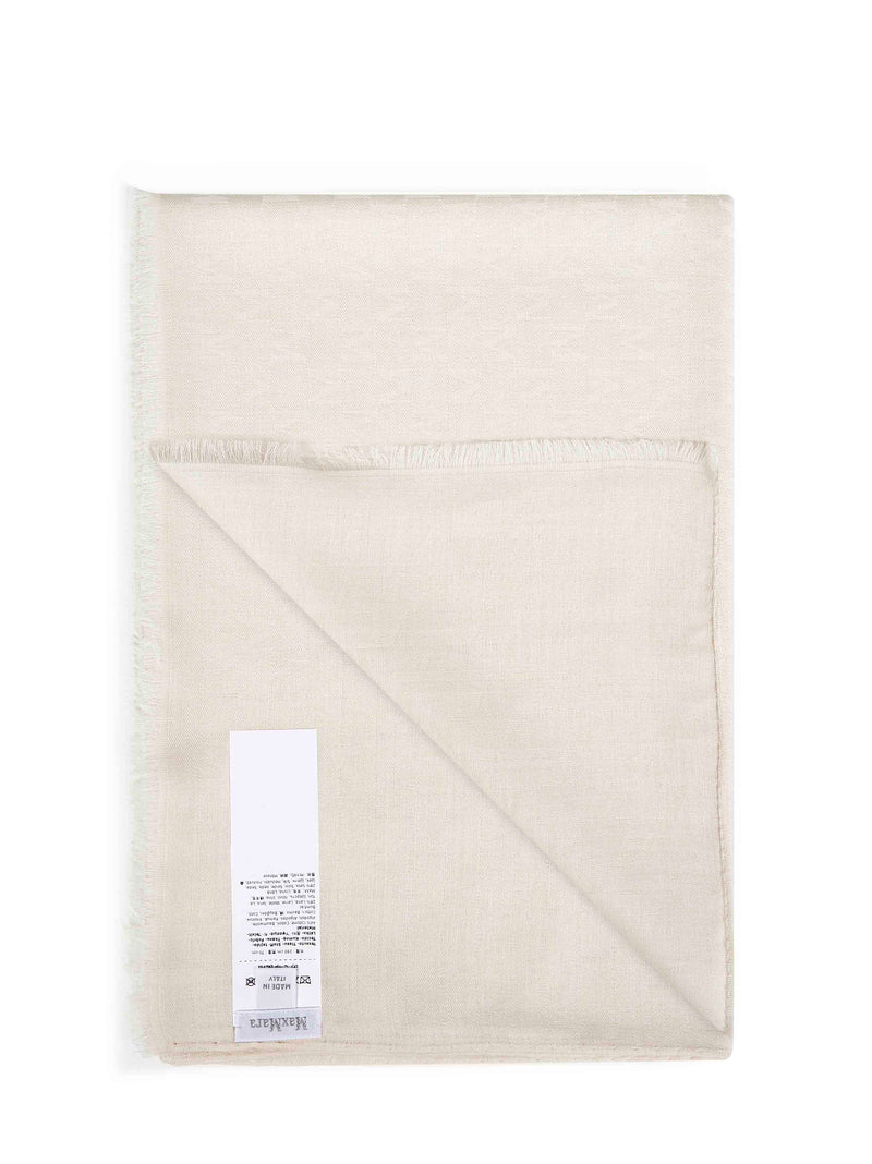 Max Mara Monogram Jacquard Scarf — Ivory Cotton Scarfs