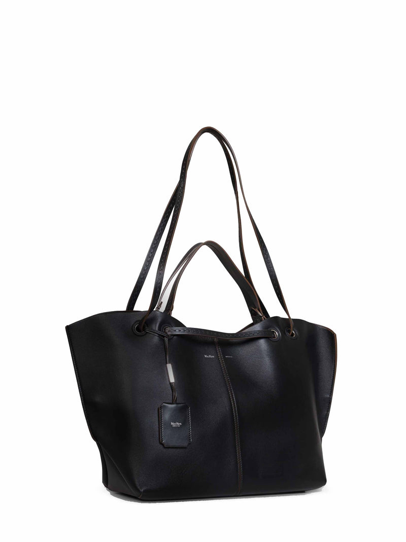 Max Mara Mixeddouble Shoulder Bag — Black Lambskin