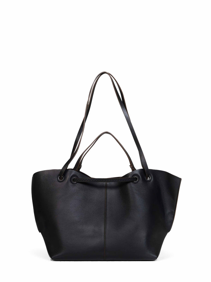 Max Mara Mixeddouble Shoulder Bag — Black Lambskin