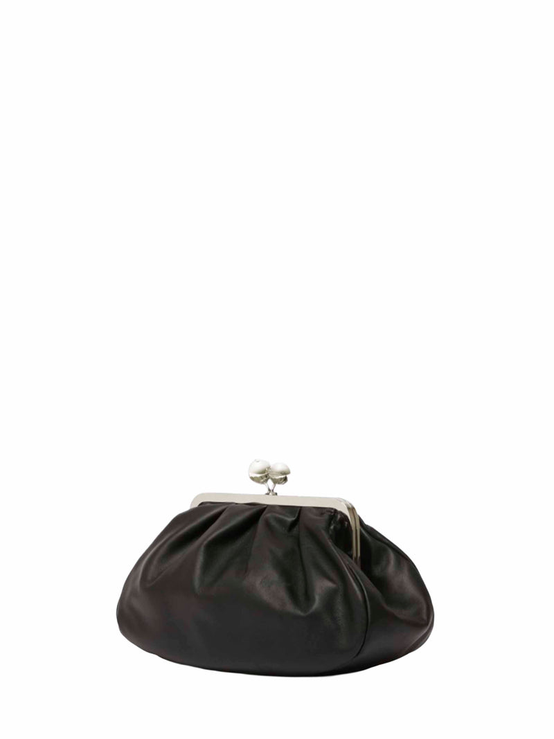 Weekend Max Mara Cubico Clutch — Black Leather