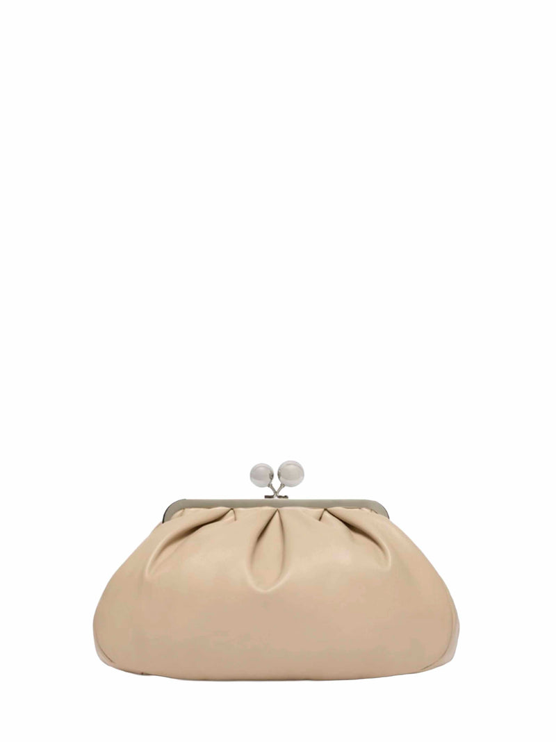 Weekend Max Mara Clutch — Beige Leather