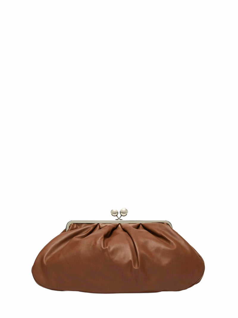 Weekend Max Mara Clutch — Brown Leather