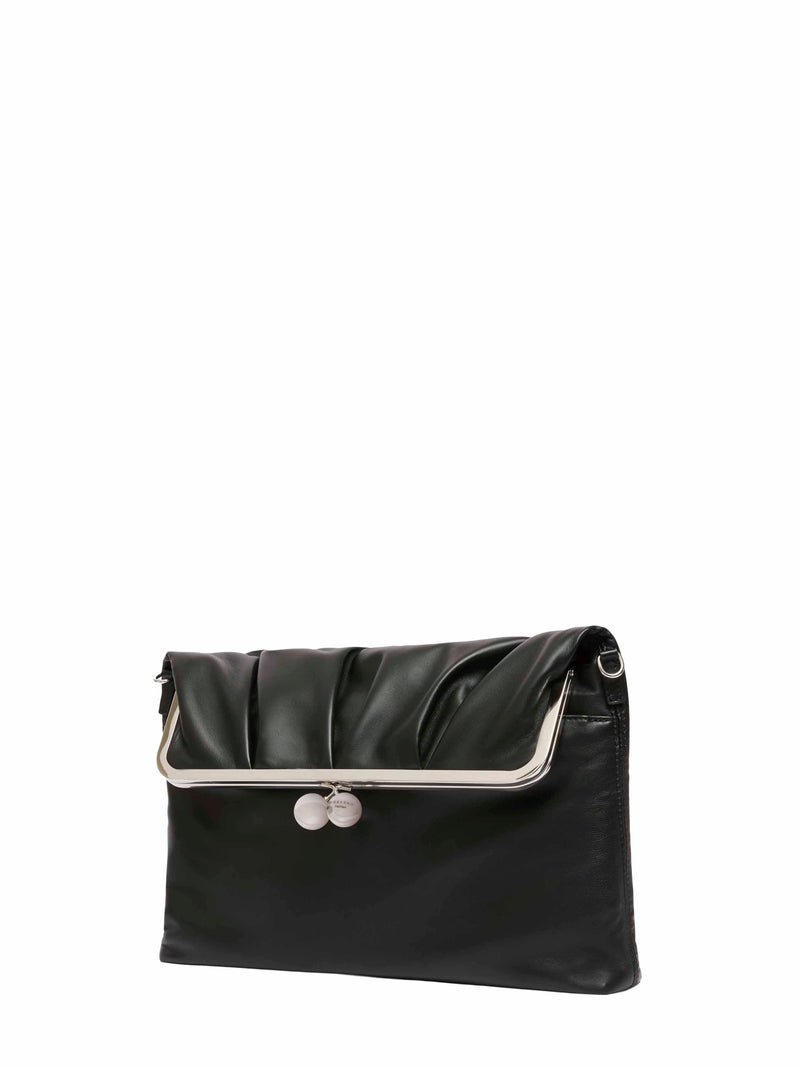 Weekend Max Mara Pasticcino Clutch — Black Leather