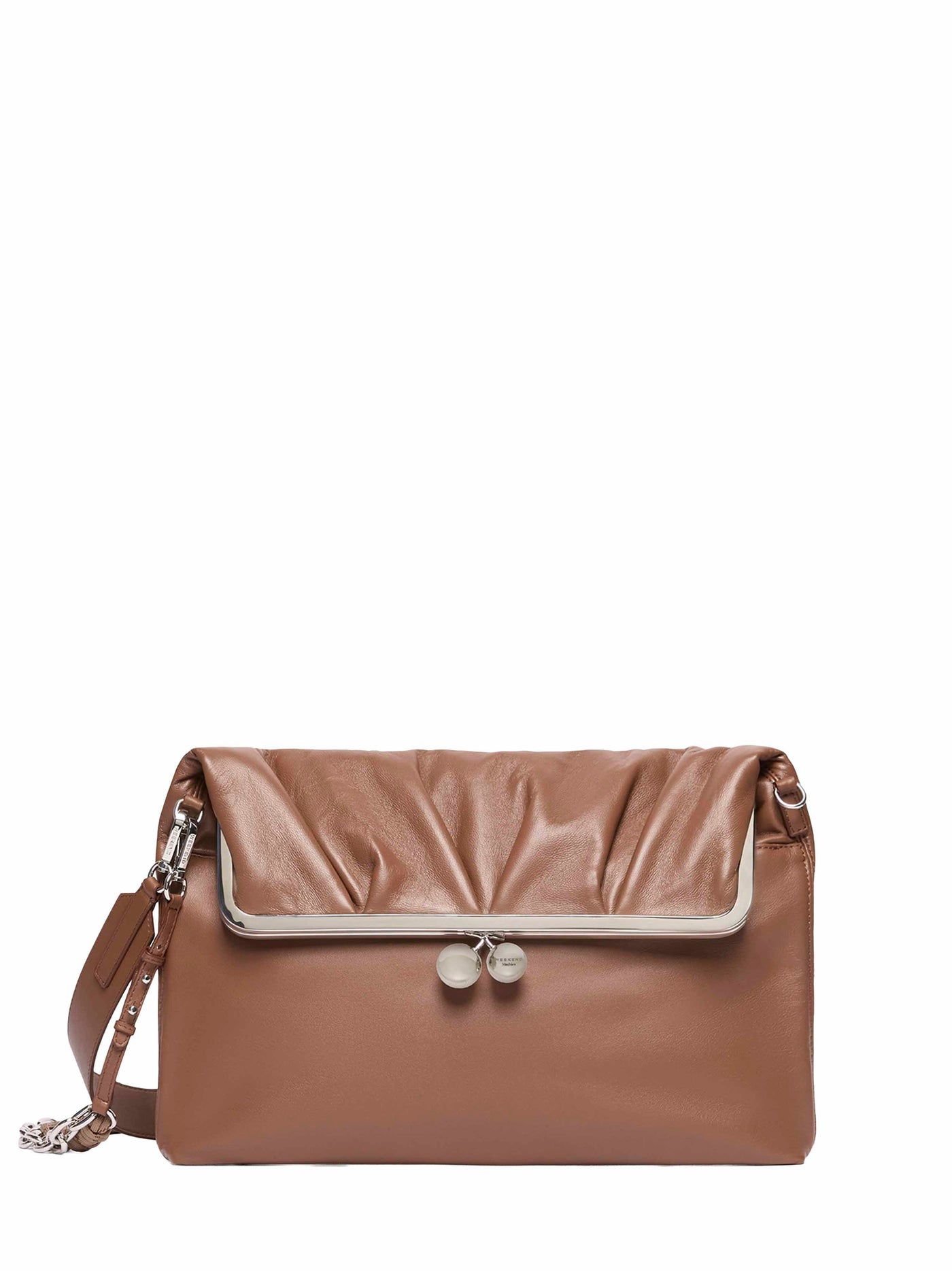 Weekend Max Mara Nappa Leather Envelope Clutch — Brown